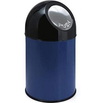 Cubo de basura con trampilla Kaiser Kraft, capacidad 30 litros, color azul