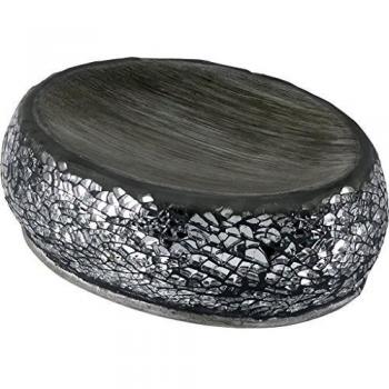 Gedy MY117300300 Jabonera de Sobremesa, Gris Plata, 14x10x3.9 cm