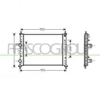 Radiador de refrigeración del motor PRASCO FT137R011 para FIAT 46514942, 46529669