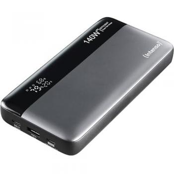 Powerbank Intenso HE25000 - Batería Externa 25000 mAh, 140 W PD, USB-A y USB-C, Color Gris y Negro