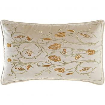 Cojín poliéster 50x10x30 500 gr., flores bordado