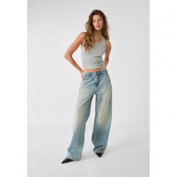 Stradivarius Loose Baggy Jeans Black Denim Dark