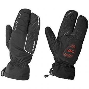 GripGrab Guantes Nordic de Ciclismo de Invierno Cortavientos Impermeables Térmicos Acolchados 3 Dedos Táctiles, Adultos Unisex, Negro, M