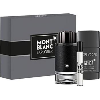 Mont Blanc Explorer Fragrance Set: 100ml Eau De Parfum, 7.5ml Eau De Parfum, and 75g Deodorant Stick - 3 Piece Gift Box