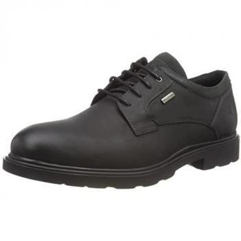 Hush Puppies Men's Pearce Black Leather Lace-Up Oxford Shoes