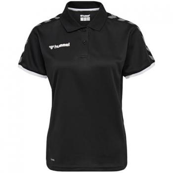 Polo de manga corta Hummel Authentic Functional para mujer, color blanco y negro, talla XL