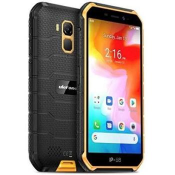 Móvil Resistente (2020), Ulefone Armor X7 Android 10 4G Teléfono Móviles Antigolpes IP68, Batería 4000 mAh, Fotografía Submarina, Quad-Core 2GB+16GB, Dual SIM/GPS/NFC, Desbloqueo Facial Naranja