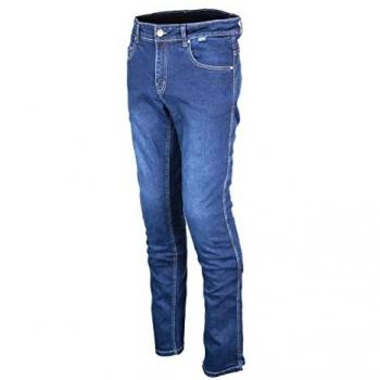 GMS Pantalones de Moto Cobra WP Azul Oscuro, Vaqueros de motocicleta impermeables, color azul oscuro, talla 46