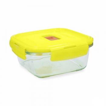 Fiambrera Hermética Cuadrada Luminarc Pure Box Holy Amarillo Vidrio 1,22 L (6 Unidades)