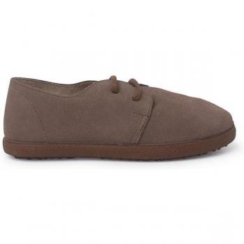 Zapatos de cordones de piel serraje con suela caramelo