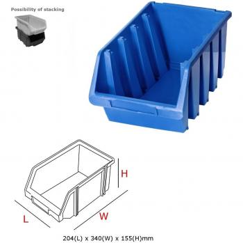 Cajas Ergo Bandeja a Bec Tamaño 4 Azul Taller Tornillo Clavo 330 x 204 x 155 (Paquete de 3)