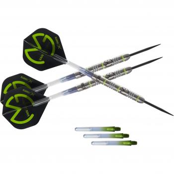 XQ MAX Unisex Dardos Michael Van GERWEN Demolisher Steeltip Dartset, Verde
