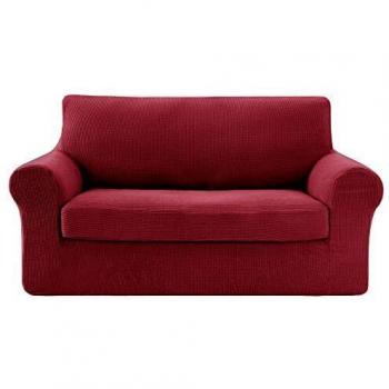 Deconovo Funda para Safá Protectora 2 Plazas Rojo Vino