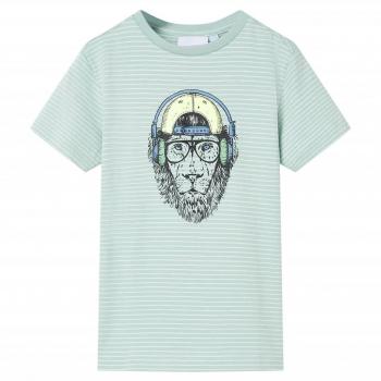 Camiseta infantil con rayas verde menta claro 92