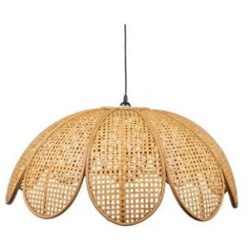 Lámpara de Techo Natural Romimex E27 220-240 V Flor de Ratán