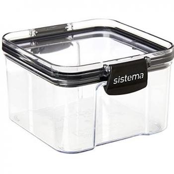Sistema Bote Cuadrado Tritan Ultra de 460 ml, Negro Transparente