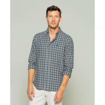 Camisa Scotta Safari verde cuadro para hombre