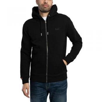 Superdry Essential Logo Slim Fit Zip Hoodie for Men - Black, XL