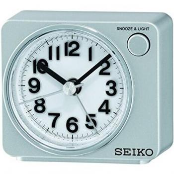 SEIKO QHE100S - Reloj Despertador con Luz y Movimiento Continuo