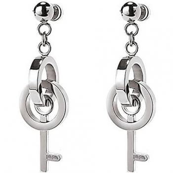 Folli Follie S0350556 Pendientes Mujer 1E18F017, 4 Cm