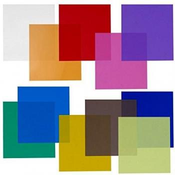 Neewer Juego de filtros de gel de color transparente de 30,4 x 30,4 cm, 11 hojas para estudio fotográfico estroboscópico linterna