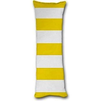 whiangsfoo amarillo y blanco patrón de rayas dormitorio decro Accent almohada cuerpo funda de almohada 20 X54