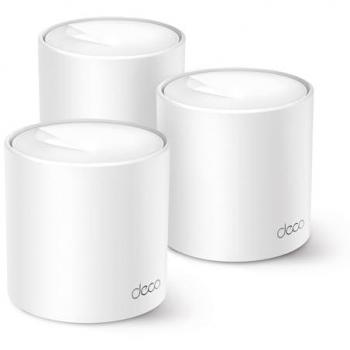 Router WiFi 6 Mesh TP-Link Deco X1500 (3-Pack) AX1500Mbps, Doble Banda 2.4GHz/5GHz, Cobertura hasta 600m², 2 Puertos Ethernet Gigabit, Control