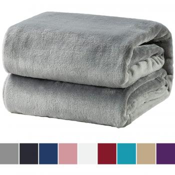 Bedsure Manta de Sofá y Cama de Microfibra de Poliéster, Suave, Cálida, Anti-Arrugas, Transpirable, Terciopelo,Reversible tamaños, 150x200cm