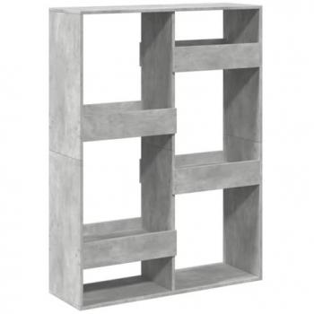 Estantería de madera de ingeniería gris hormigón 100x33x135 cm