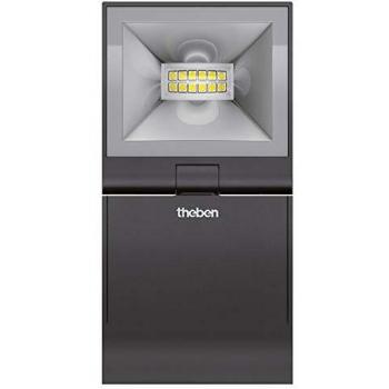 Foco LED Theben theLeda S10L 10W, 1 luz, negro, montaje en pared, exterior, IP 55