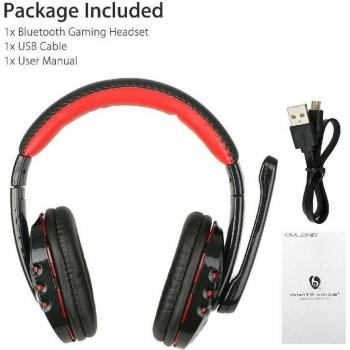 Auriculares inalámbricos ajustables para gaming con micrófono Bluetooth y sonido envolvente Hi-Fi, manos libres, compatibles con PC, portátil, PS4 y Xbox One