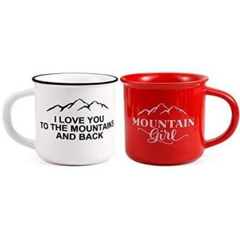 ROSA&ROSE PACK 2 TAZAS Regalo para Parejas 350ml Tazas de Café Taza Desayuno cerámica - Taza Aniversario Regalos de boda para parejas