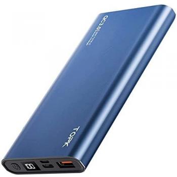 TOPK Batería Externa 10000mAh PD Carga Rápida Power Bank con Tipo C Entrada y Salida Cargador Movil Portátil, Pantalla LED Digital, para iPhone Samsung Xiaomi Huawei y más Smartphone
