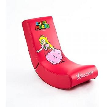 Silla de Juego X Rocker - Silla de Suelo Nintendo Super Mario para Niños - Peach, Color Rojo y Rosa