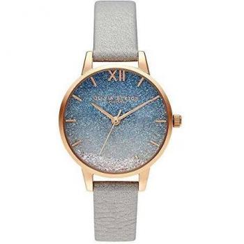 Reloj de Mujer Olivia Burton Under the Sea con Correa de Cuero Gris y Esfera de Mármol Azul (Ø 30 mm)