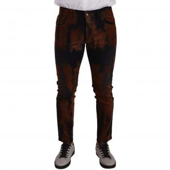 Dolce & Gabbana Black Brown Tie Dye Cotton Skinny Denim Jeans - IT48 | M