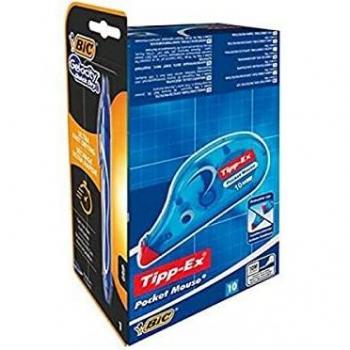 Lote de 10 correctores de cinta Pocket Mouse Tipp-Ex + 1 Gelocity quickDry Bic