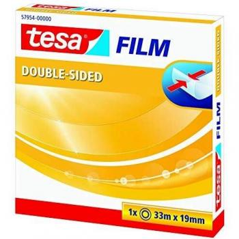 Cinta adhesiva doble cara Tesa Tesafilm, 33 m x 19 mm, transparente con dispensador