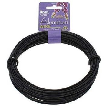 Beadsmith wcr-4103 11,8 M Rollos de Alambre para Manualidades de Aluminio, Negro, 12 gallon/39 