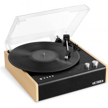 Tocadiscos Victrola Eastwood de 3 velocidades con Bluetooth dual negro