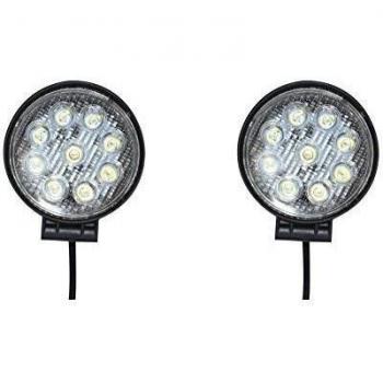 2-Pack 4.5 27W 6000K-6500K luz del punto de trabajo de verano del LED 30 grados Ángulo de haz 870 lm de conducción lámpara de la niebla para el campo a través del coche del carro ATV SUV Jeep Barco JH-5527RLLSB-YM
