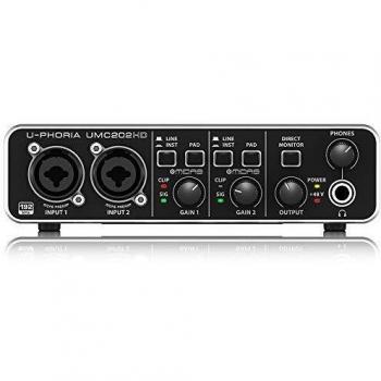 Behringer U-PHORIA UMC202HD Audiophile 2x2, 24-Bit/192 kHz USB Audio Interface with Midas Mic Preamplifiers