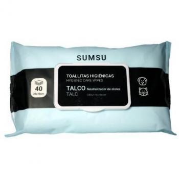 SUMSU Talcum Powder Wet Wipes for Dogs and Cats - 40 Wipes, moisturizing, hypoallergenic, pH balanced, alcohol-free, suitable for sensitive skin
