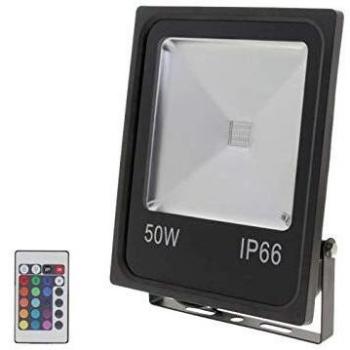 Proyector LED RGB 50W Exterior IP66 Plano Negro