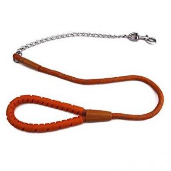 Correa Redonda con Cadena 13 mm x 120 cm Rosa, Correa Redonda Con Cadena 13 Mm X 120 Cm Naranja, Correa para perros con asa de silicona suave L 120 cm, diámetro
