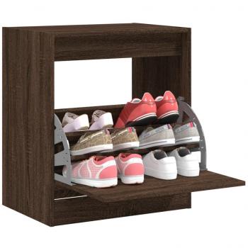 Zapatero de madera contrachapada marrón roble 60x42x69 cm vidaXL