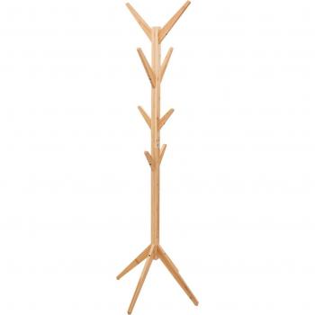 Perchero de pie Miroytengo Arbre color roble claro, dimensiones 60x178x60 cm, material bambú, diseño multiestancias