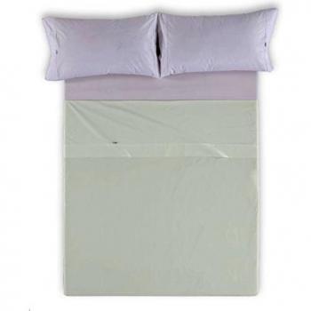 ESTELA - Sábana encimera Combi Liso 200 Hilos algodón Peinado, Color Hueso - Cama de 135 cm. - 100% Algodón - 200 Hilos