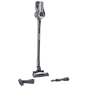 Hoover Rhapsody Power RAP22AFG - Aspiradora escoba sin cable, 2 rodillos para cepillo principal, Luces LED, Batería extraíble de litio 22V, 35min, 0,7L, Tecnología H-Spin Core, Display LED, Gris