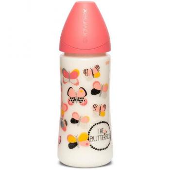 Biberón 360 ml Silicona Mariposas Rosa Suavinex